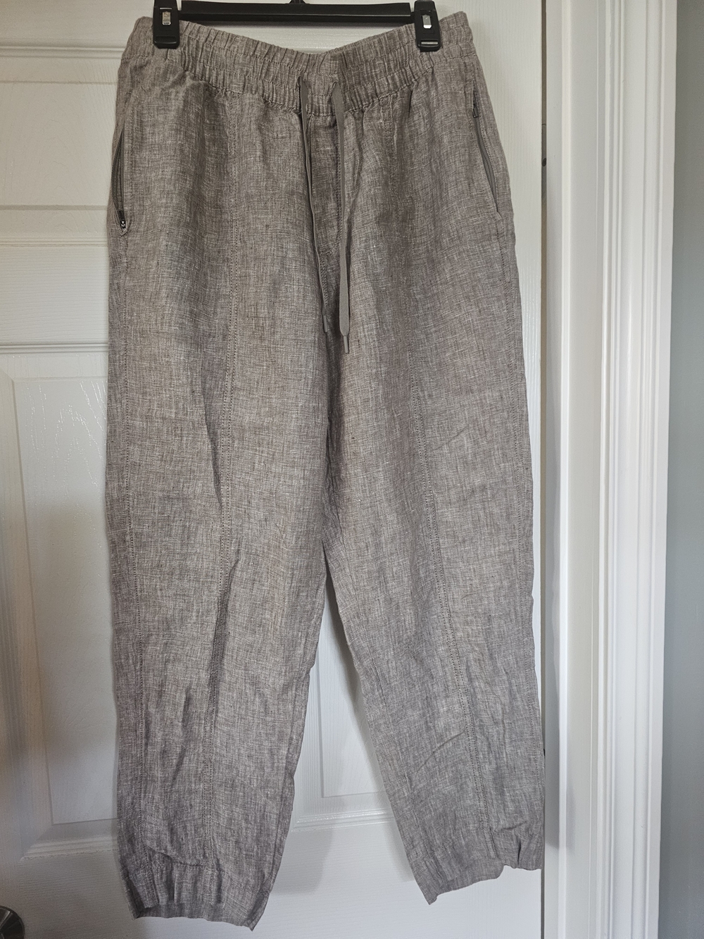 Athleta Light Heather Gray Drawstring Track Pants